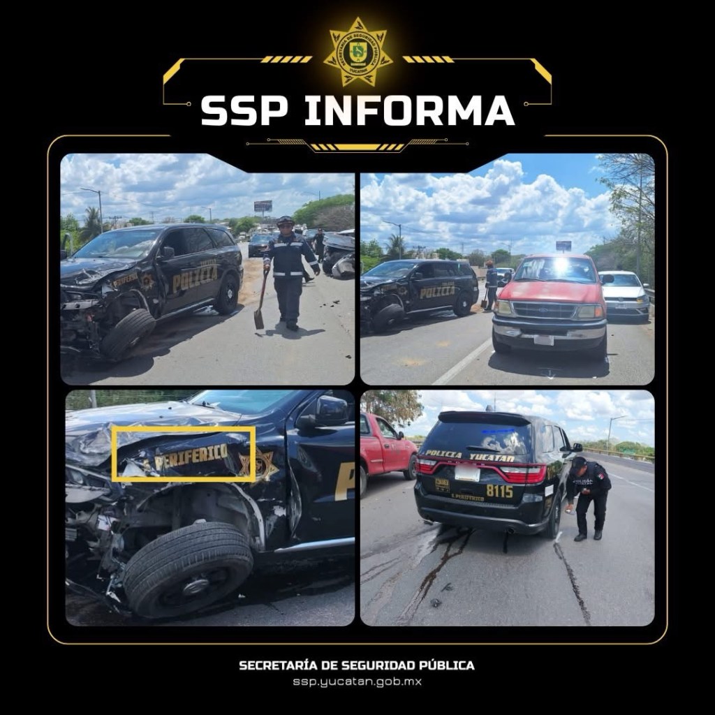 Accidente en el Periférico de Mérida involucra unidad de SSP; descartan participación del&nbsp;titular